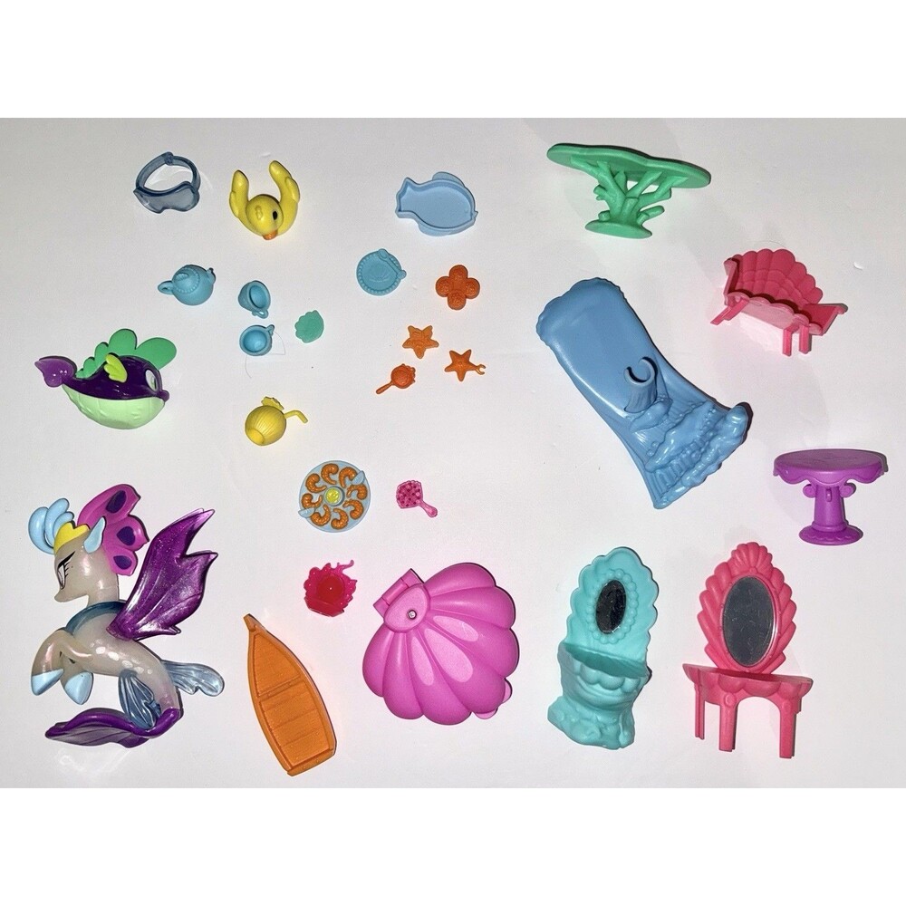 My Little Pony Canterlot & Seaquestria Castle Accessories + Queen NOVO + Spike